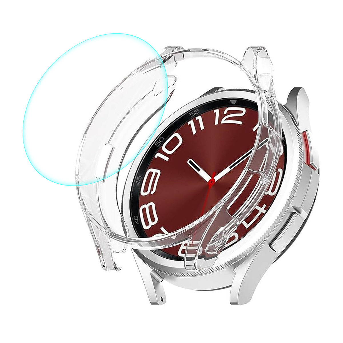 ENKAY HAT PRINCE For Samsung Galaxy Watch6 Classic 43mm Half-Cover TPU Frame Transparent Watch Case with 0.2mm 9H Tempered Glass Screen Film ENKAY HAT PRINCE For Samsung Galaxy Watch6 Classic 43mm Half-Cover TPU Frame Transparent Watch Case with 0.2mm 9H Tempered Glass Screen Film